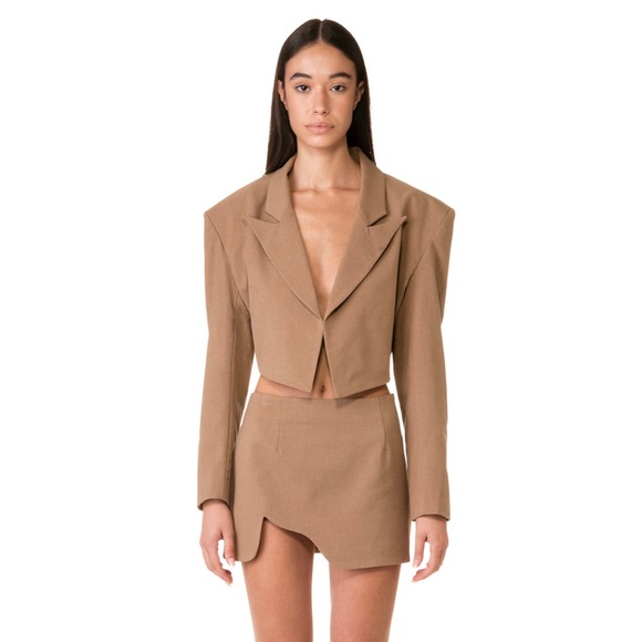 REVOLVE Jackets & Blazers - NWT Revolve Mother of All Marilyn Crop Jacket in Beige Size Small